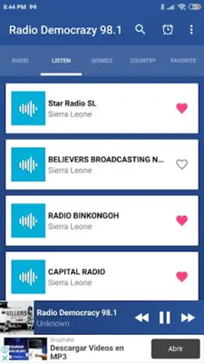 Radio democracy 98.1 sierra le android App screenshot 2